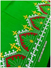 Mahal Kutchwork Blouse Piece - GREEN