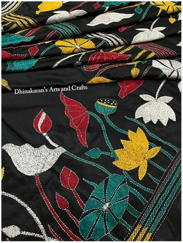 Floral Theme Kanthawork Saree