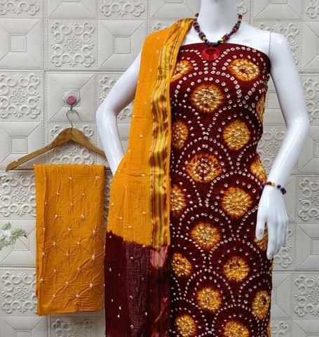 Chamak Bandhani Dress Material