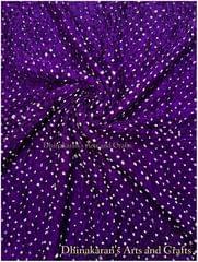 Violet Pure Gajji Silk Bandhani Fabric