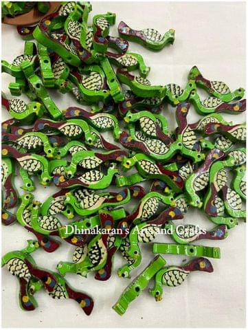 Green Peacock Buttons
