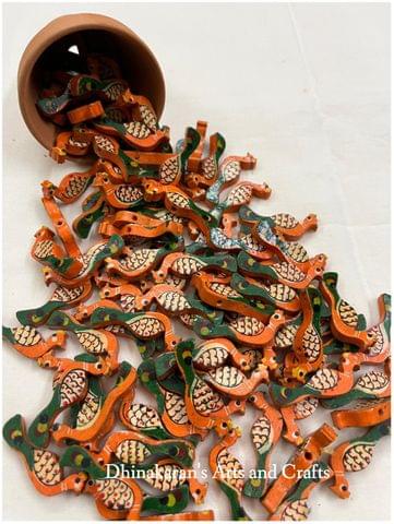 Orange Peacock Buttons
