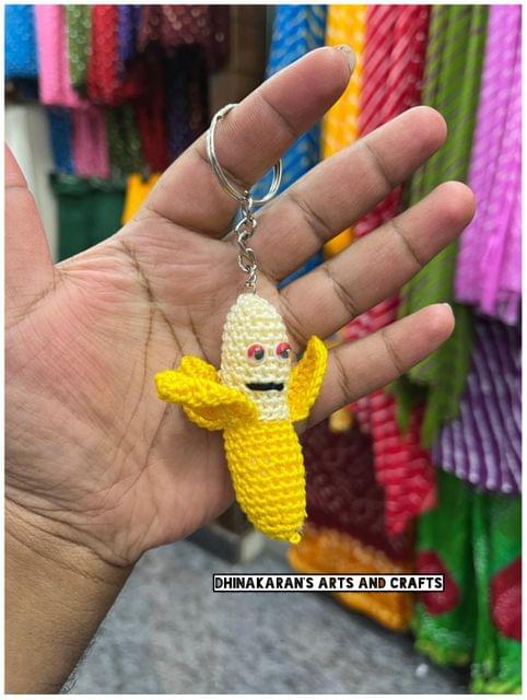 Banana Crochet Keychain