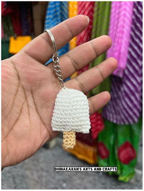 Ice Cream Crochet Keychain