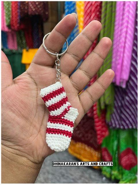 Mini Socks Crochet Keychain