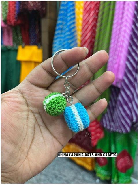 Marshmallow Crochet Keychain