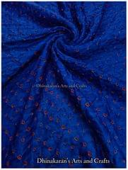 BLUE Pure Gajji Silk Bandhani Fabric