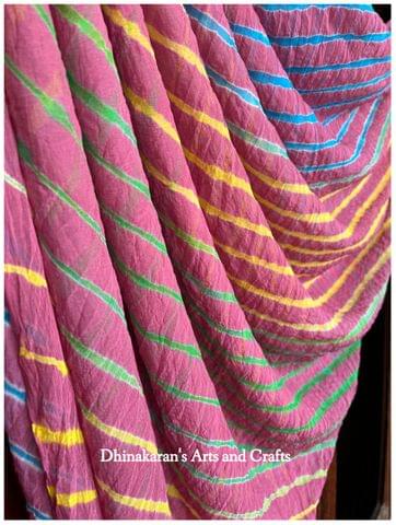 Rose Gold Lehariya Saree