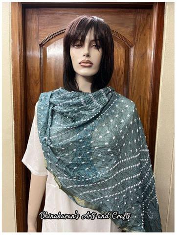 Art Silk Bandhani Dupatta - GREY