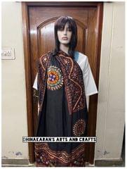 Traditional Kutchwork Dupatta - BLACK