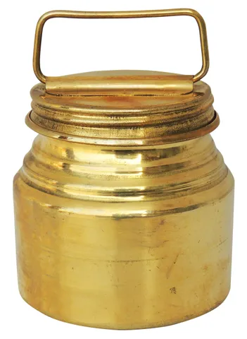 Brass Ganga Jali, 180 ML (MOQ : 4 Pc.) - 2.7*2.7*3.5 inch (Z211 A)