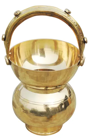 Brass Kamandal, 1.4 Liter - 5.7*5.7*10.5 inch (Z129 D)
