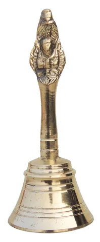 Brass Pooja Hand Bell, Garun Ganti (1/10)  (MOQ-  10 Pcs.) - 1.7*1.7*4.1 inch (F676 B)