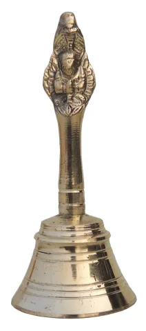 Brass Pooja Hand Bell, Garun Ganti (1/6)  (MOQ- 6 Pcs.) - 2*2*5 inch (F676 D)