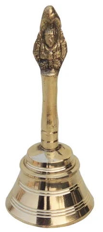 Brass Pooja Hand Bell, Garun Ganti (1/5)  (MOQ- 5 Pcs.) - 2.2*2.2*5.5 inch (F676 E)