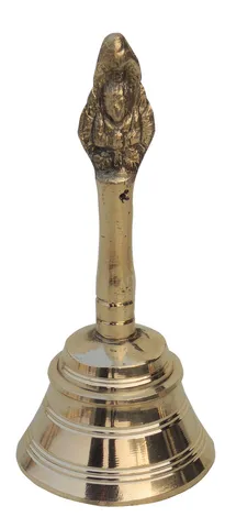Brass Pooja Hand Bell, Garun Ganti (1/4) (MOQ- 4 Pcs.) - 2.5*2.5*5.5 inch (F676 F)