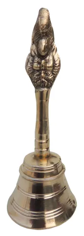 Brass Pooja Hand Bell, Garun Ganti (1/3) (MOQ-  3 Pcs.) - 2.5*2.5*7 inch (F676 G)