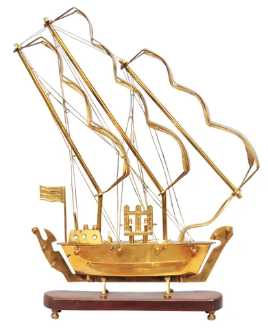 Brass Table Decor Showpiece Ship - 15*4.4*26 inch (MR128 D)