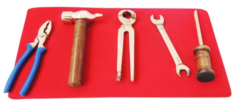 Brass Showpiece Tool Kit For Children Playing  (MOQ- 2 Pcs.) - 10*5.1*0.05 inch (Z446 A)