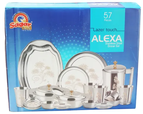 Dinner Set Alexa Lazer Touch 57 pcs - 2*2*2 inch (S063 E)