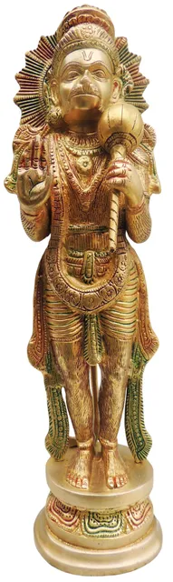Brass Showpiece Hanuman Ji standingGod Idol Statue  - 5*4*17 inch (BS498)