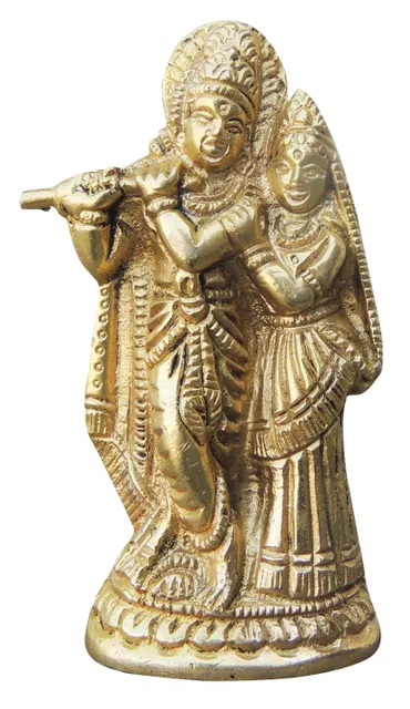 Brass Showpiece Radha Krishna God Idol Statue  - 2*0.9*3.7 inch (BS1007 C)