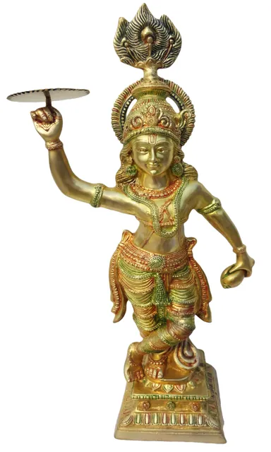 Brass Showpiece Krishan Ji With ChakraGod Idol Statue  - 7.5*7.5*29 inch (BS072)