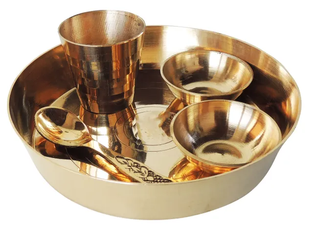Brass Laddu Gopal Thali Set - 5*5*1.5 inch (Z460 G)