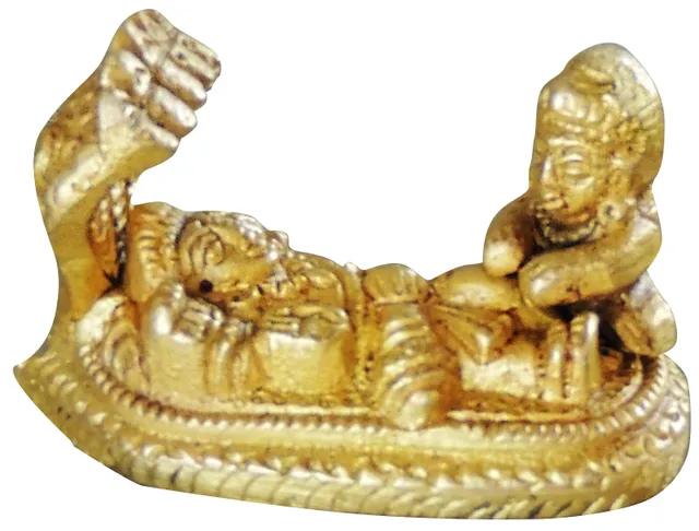 Brass Showpiece Vishnu Laxmi With Sheshnag God Idol Statue  - 2*1*1.5 inch (BS1058 C)