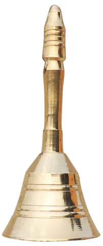 Brass Pooja Hand Bell, Meenar Ganti (1/8)- 1.7*1.7*4.5 inch (F678 C) (MOQ - 8 Pcs)