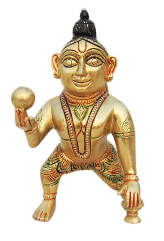 Brass Laddu Gopal Statue Murti Idol - 3.6*3.2*6.2 inch (BS1253 C)