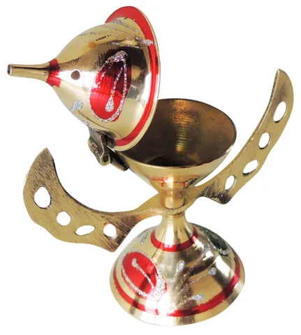 Brass Showpiece Atar Dan  - 3.5*3.5*1.7 inch (Z469 B)