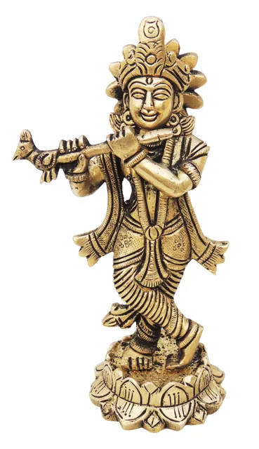Brass Showpiece Krishna Statue - 3*2*5.2 Inch (BS1264 K)