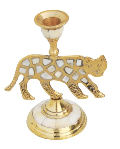 Brass Table Elephant Candle Stand - 5*5*6 inch (Z501 A) (MOQ : 2 Pcs.)