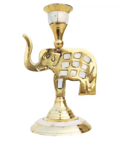 Brass Table Elephant Candle Stand - 3.5*3*6 inch (Z501 C)