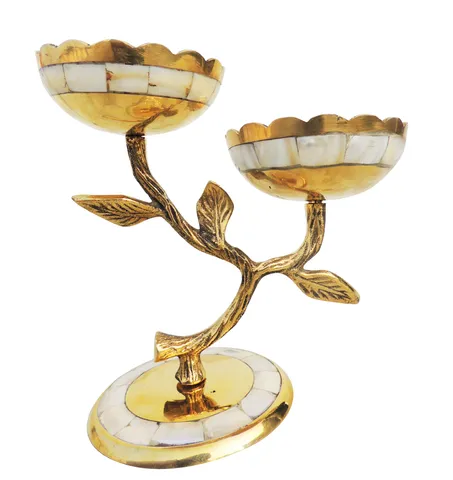 Brass Table Tree Candle Stand - 6.5*3.6*6.5 inch (Z503 A)