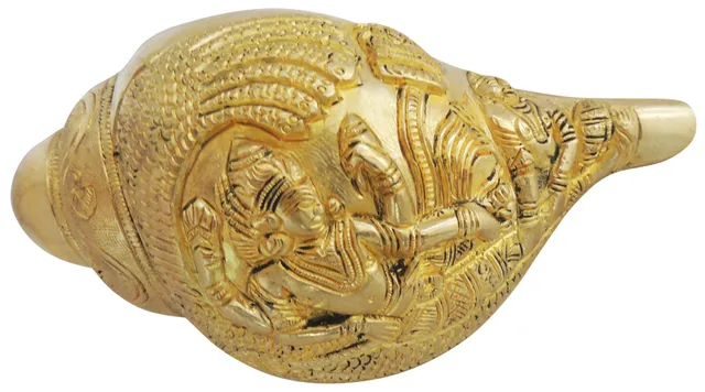 Brass Showpiece Shankh, Conch - 6.5*3.5*3.2 inch (BS1277 C)