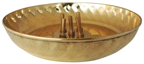 Brass Pooja Temple Agarbatti Stand (MOQ : 6 Pc.) - 5*5*1 inch (Z204 E)