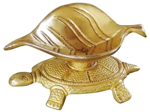 Brass Decorative Tortoise Deepak - 3*1.6*1.3 Inch, MOQ : 6 Pcs. (BS1056 B)