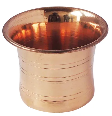 Copper Achmani Panchpatra - 3.6*3.6*2.5 Inch (Z305 D)