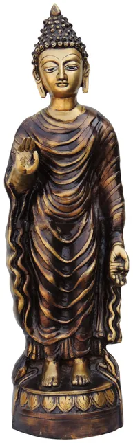 Brass Showpiece Standing Budha Statue - 7.5*6*25 Inch (BS723 A)