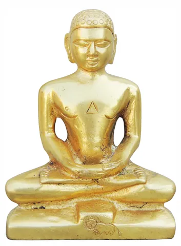 Brass Showpiece Mahaveer Ji Statue - 3.7*1.7*4.8 Inch (BS397 A)
