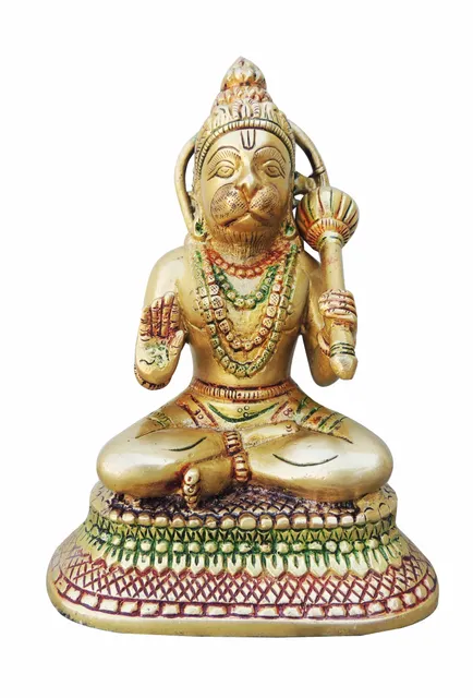 Brass Showpiece Hanuman Ji Statue - 5.2*3.3*7.3 Inch (BS499 C)