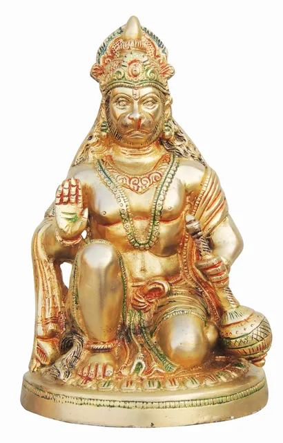 Brass Showpiece Hanuman Ji Statue - 6.3*5.6*9.5 Inch (BS737 A)