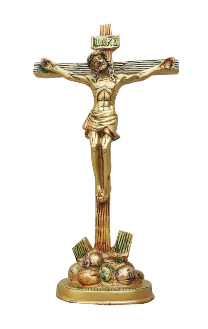 Brass Showpiece Jesus On Cross Statue - 6.5*2.8*11.8 Inch (BS971 D)