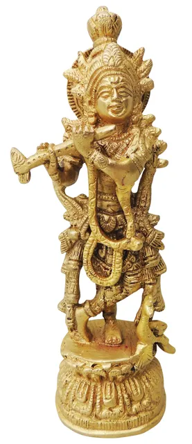 Brass Krishna Normal Statue-3*2.5*8.5 (BS844 B)