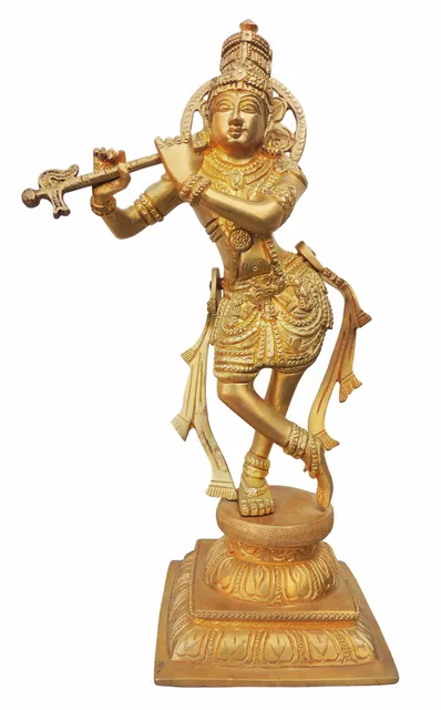 Brass Dancing Krishna SF-5.5*4.2*12 (BS348)