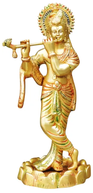 Brass Krishna Colour Statue-4.5*4.3*11 (BS427 C)