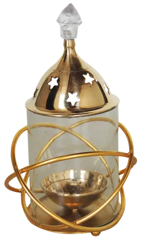 Iron & Brass Ring Udapi Chimney Deepak No. 2 -3.5*3.5*6.5 Inches (Z514 B)