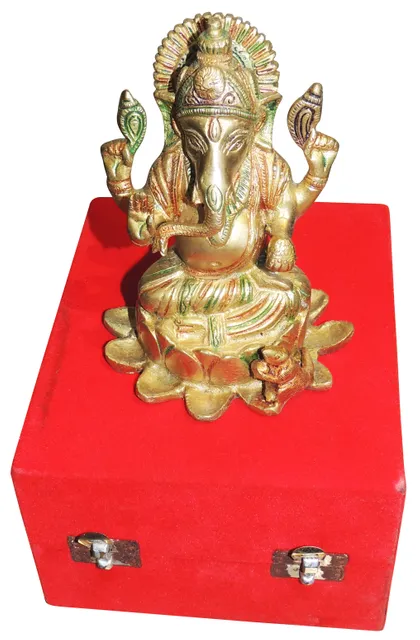 Brass Showpiece Ganesh Ji Statue  - 4.5*4*6 Inch (BS664 B)